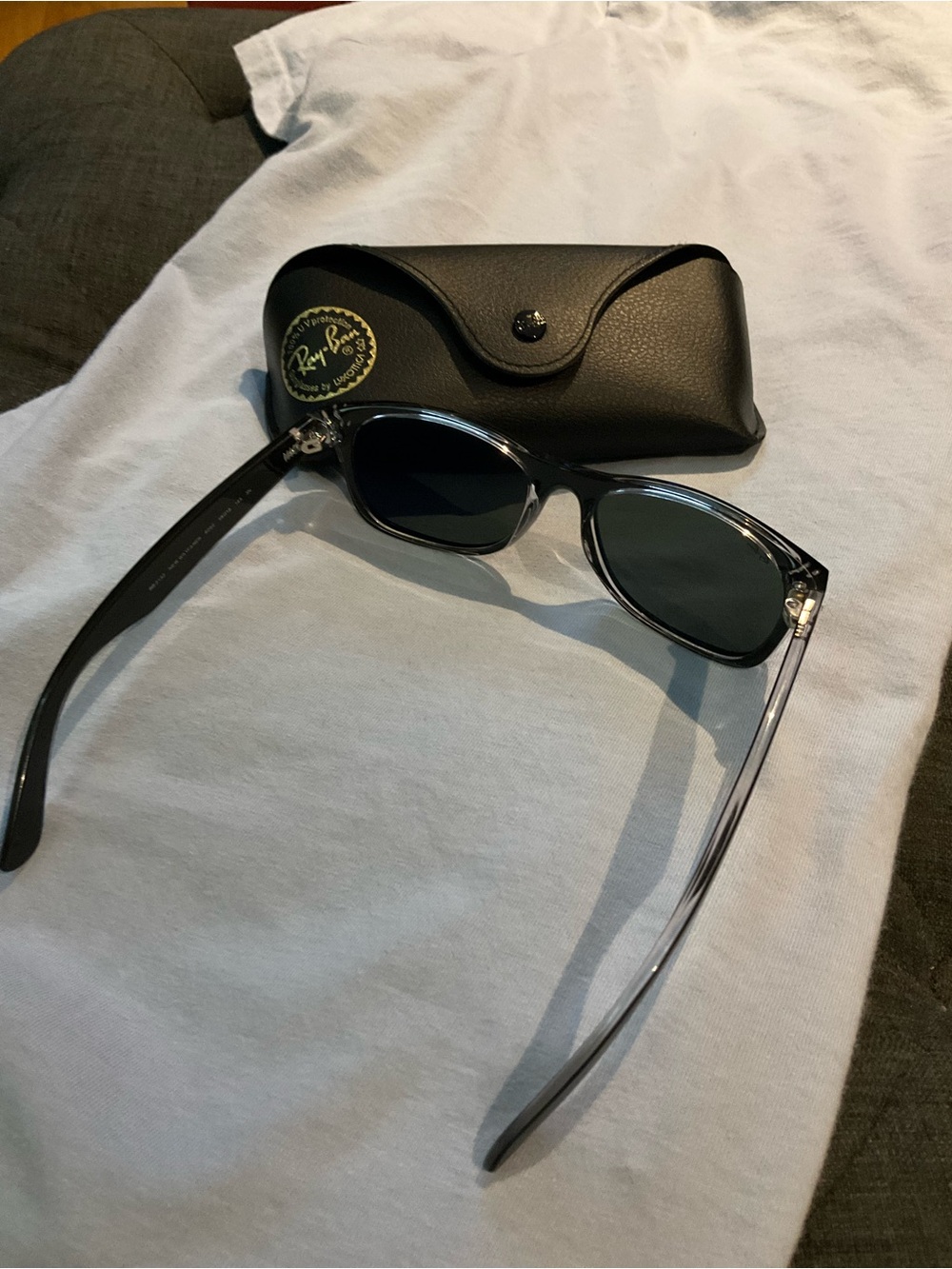 Ray-Ban Polarized XL Wayfarer Sunglasses in Black | Crystal - Picture 2 of 5